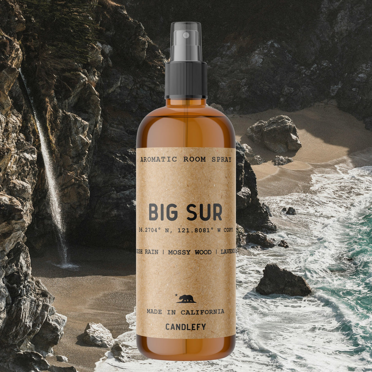 Big Sur Room Spray | 4oz Amber Bottle with 700+ Pumps | Long-Lasting Home Fragrance Mist