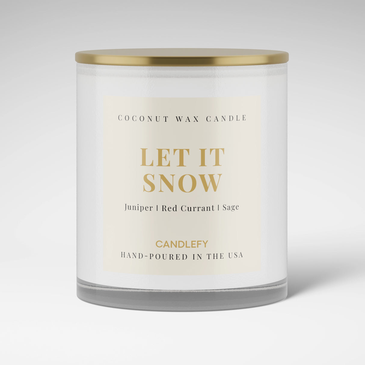 Let It Snow Scented Christmas Candle | Juniper, Red Currant, Sage |  10oz Glass Candle