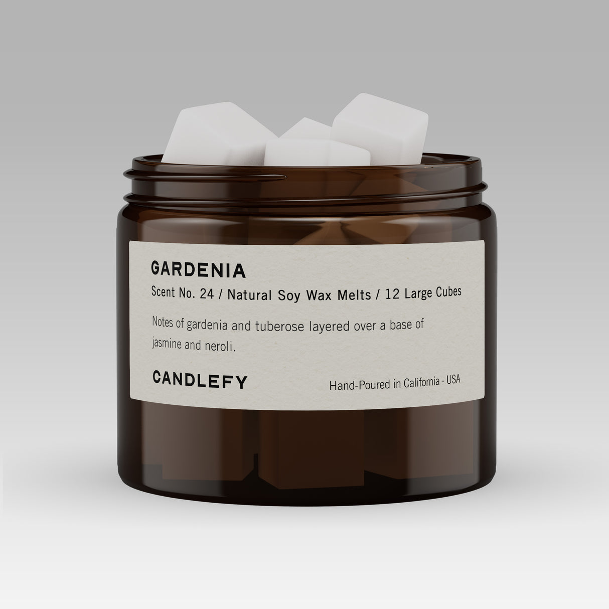 Gardenia Wax Melts · Hand-Poured Soy Wax · 12 Strongly Scented Cubes