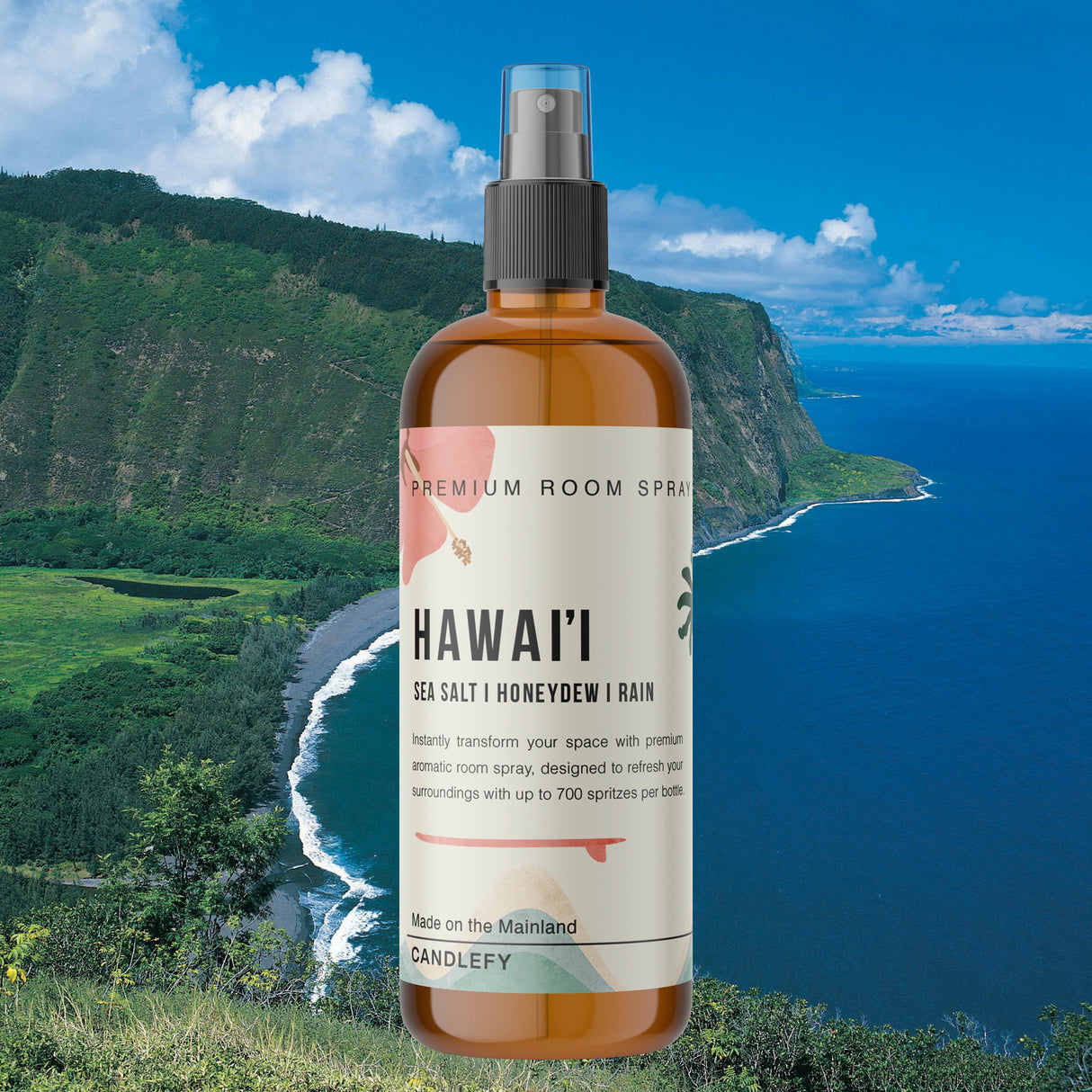 Hawaii Room Spray | 4oz Amber Bottle with 700+ Pumps | Long-Lasting Home Fragrance Mist