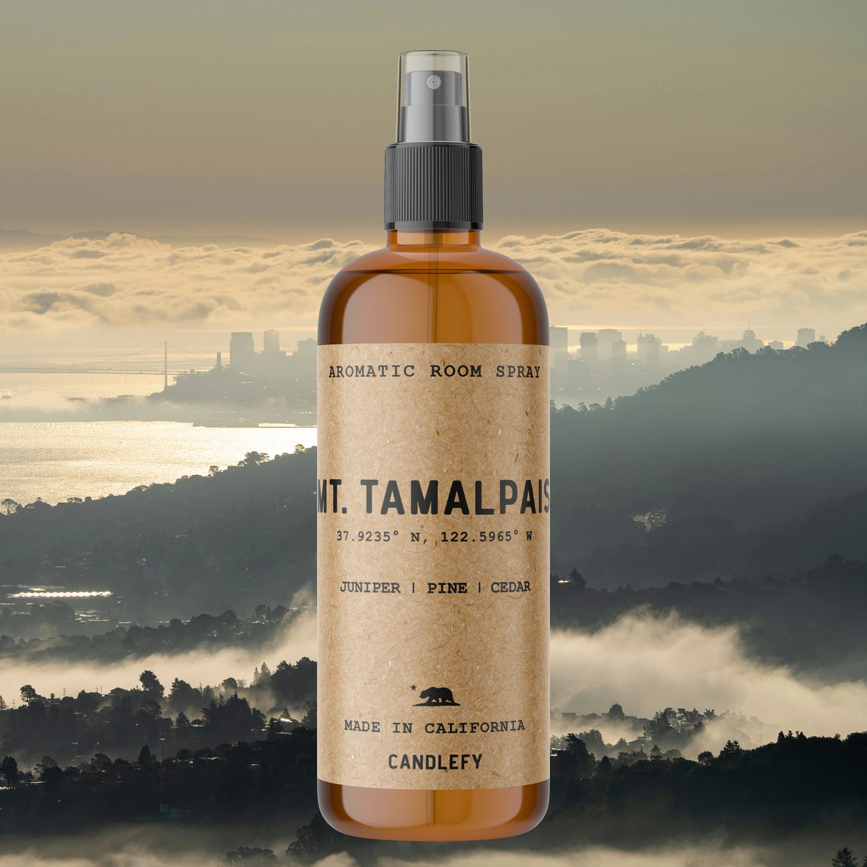 Mount Tamalpais Room Spray | 4oz Amber Bottle with 700+ Pumps | Long-Lasting Home Fragrance Mist