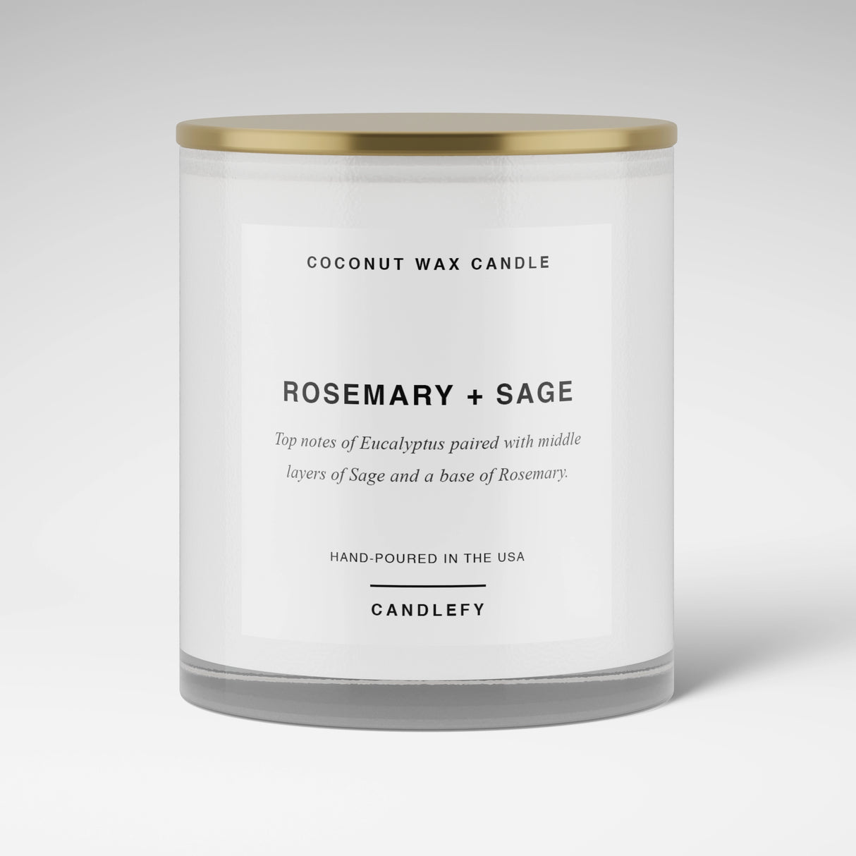 Rosemary + Sage Candle · White Tumbler · Coconut Wax · 10oz