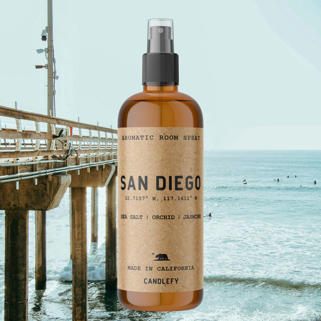 San Diego Room Spray | 4oz Amber Bottle with 700+ Pumps | Long-Lasting Home Fragrance Mist