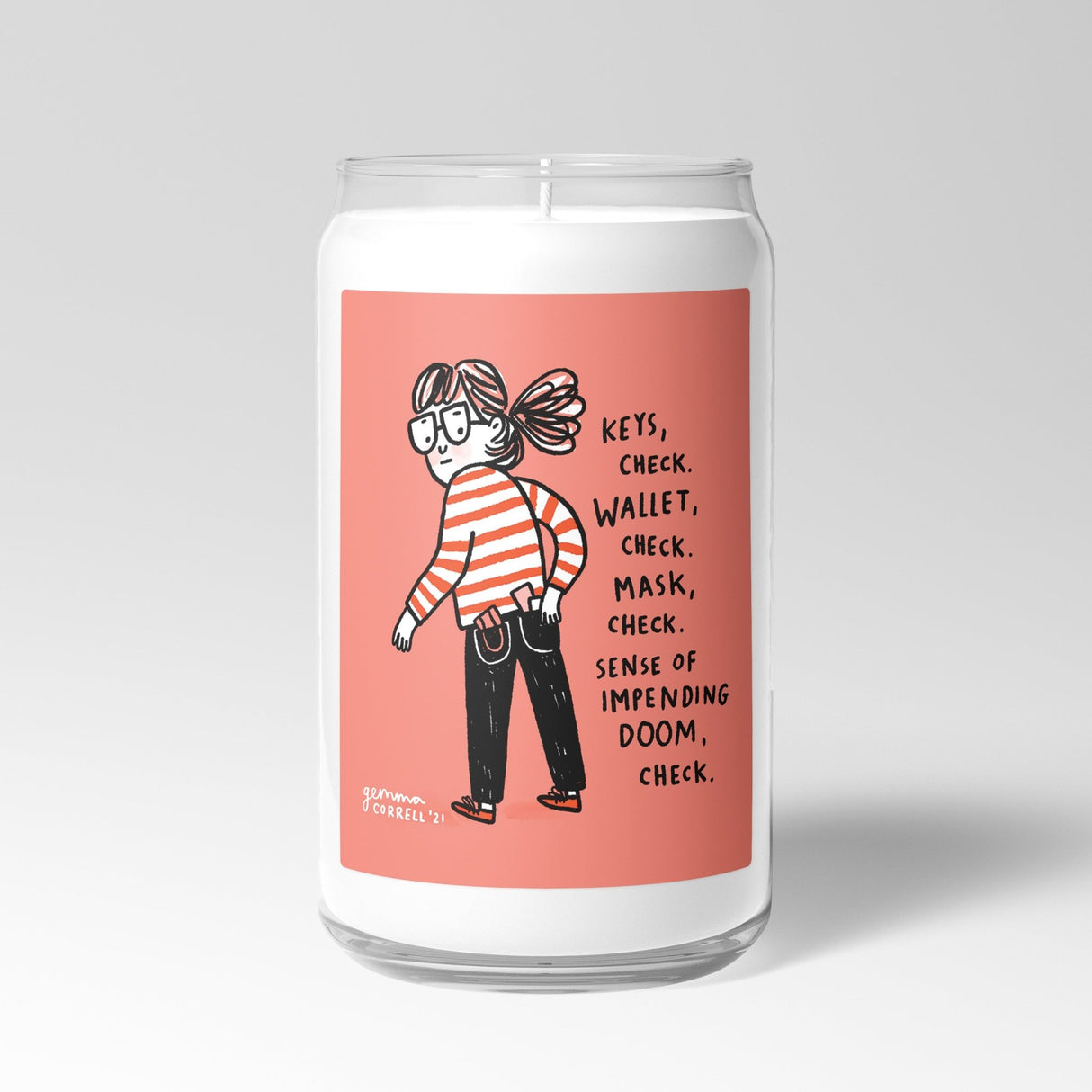 Gemma Correll Scented Candle in Mason Jar: Doom - Candlefy