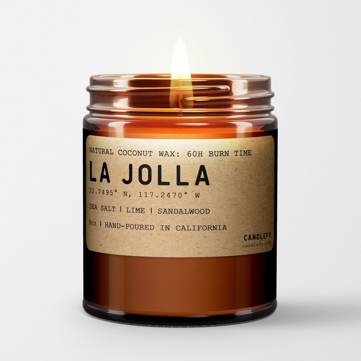 La Jolla: California Scented Candle (Sea Salt, Pineapple, Sage) - Candlefy