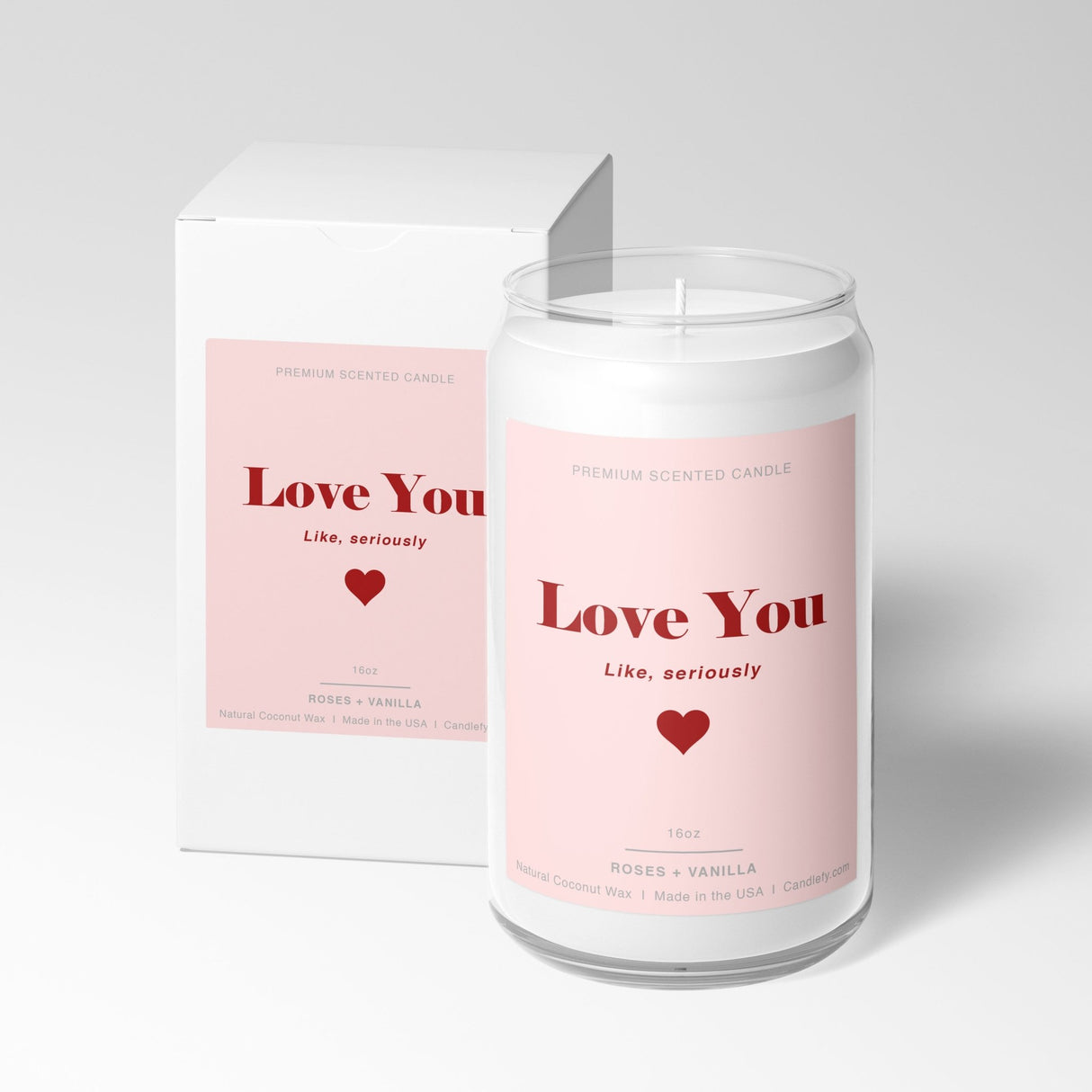 Love You, Like Seriously: Valentine's Day Candle with Gift Box - Candlefy