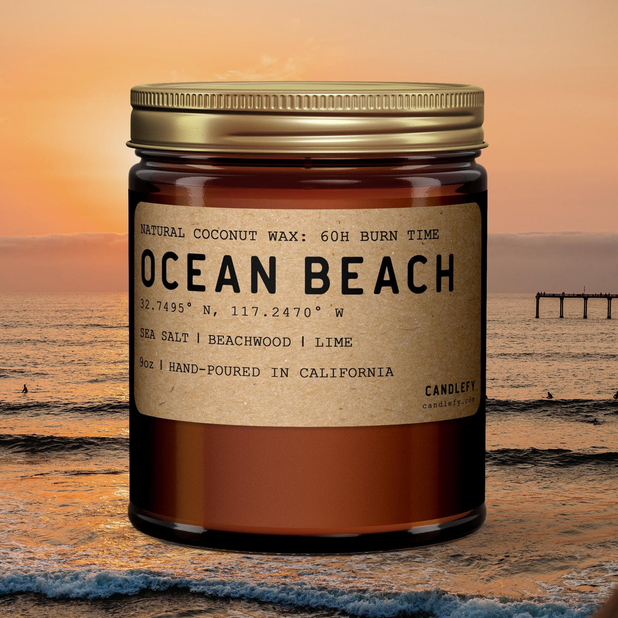 Ocean Beach, San Diego: California Scented Candle - Candlefy