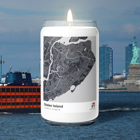 Staten Island, New York City Map Scented Candle - Candlefy