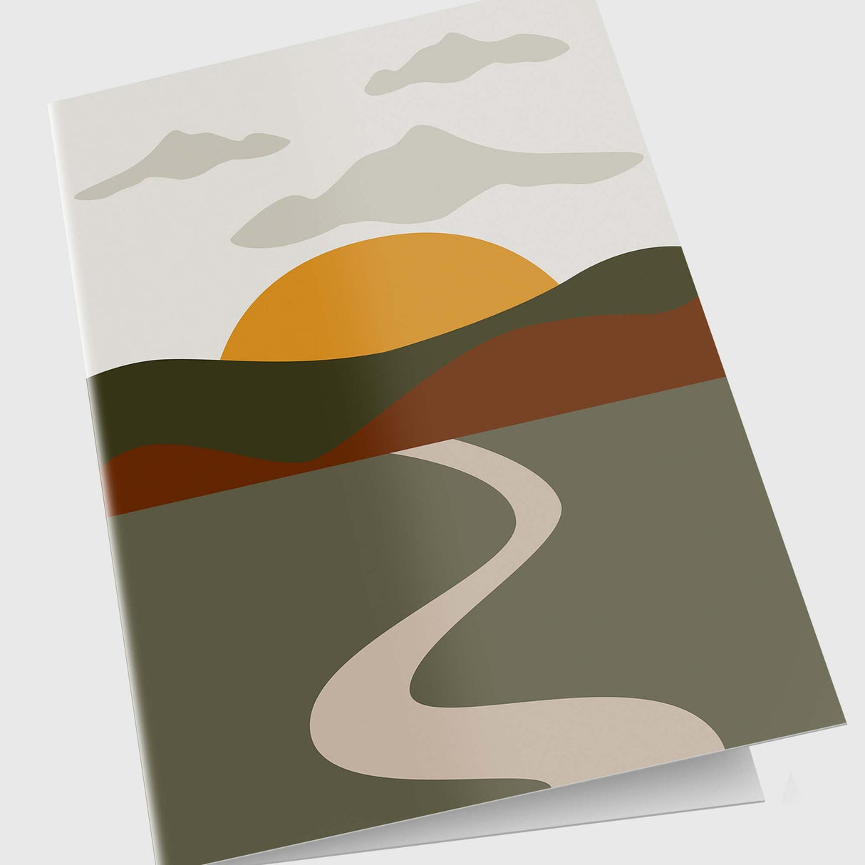 Sunset Road Drawing Personalized Greeting Card - Candlefy
