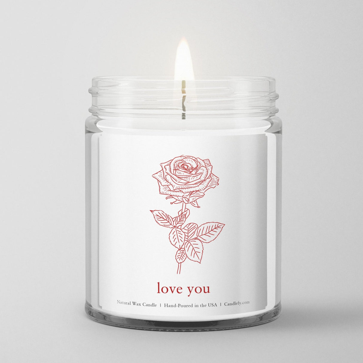 Valentine's Day Gift Candle: Love You Rose (Santal + Rose) - Candlefy