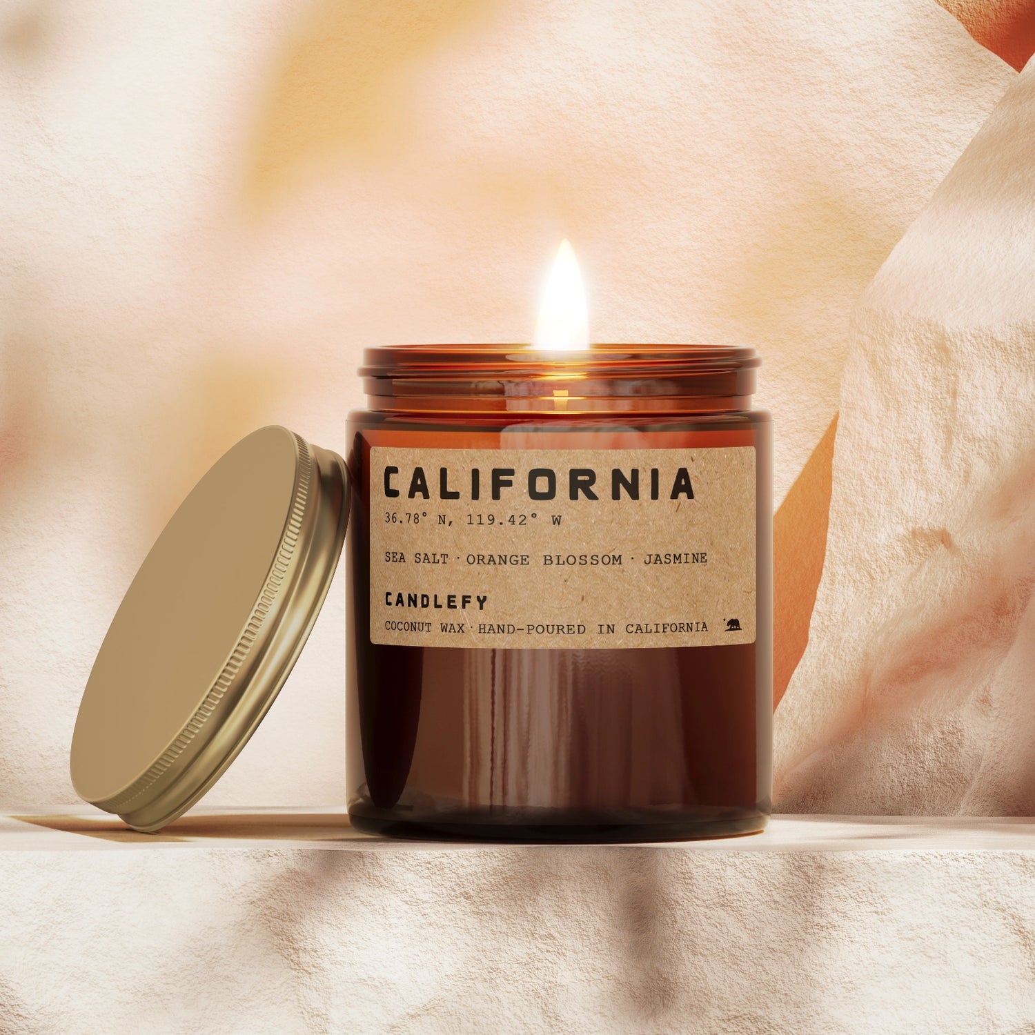 California Golden State Scented Candle (Sea Salt, Orange Blossom, Night Jasmine)