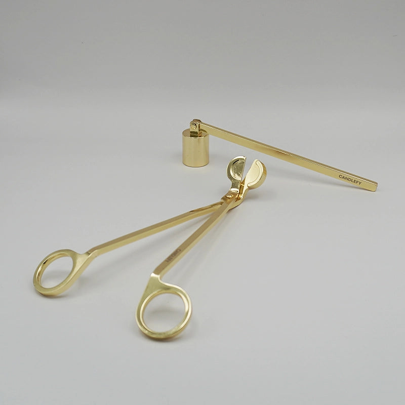 Candle Care Set · Golden Wick Trimmer + Snuffer · Premium Candle Essentials