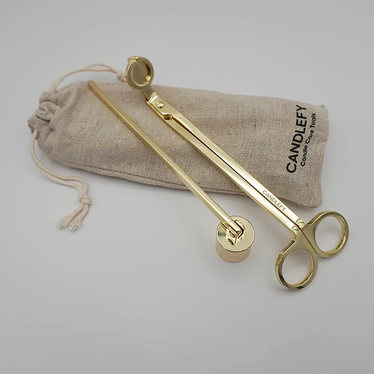 Candle Care Set · Golden Wick Trimmer + Snuffer · Premium Candle Essentials