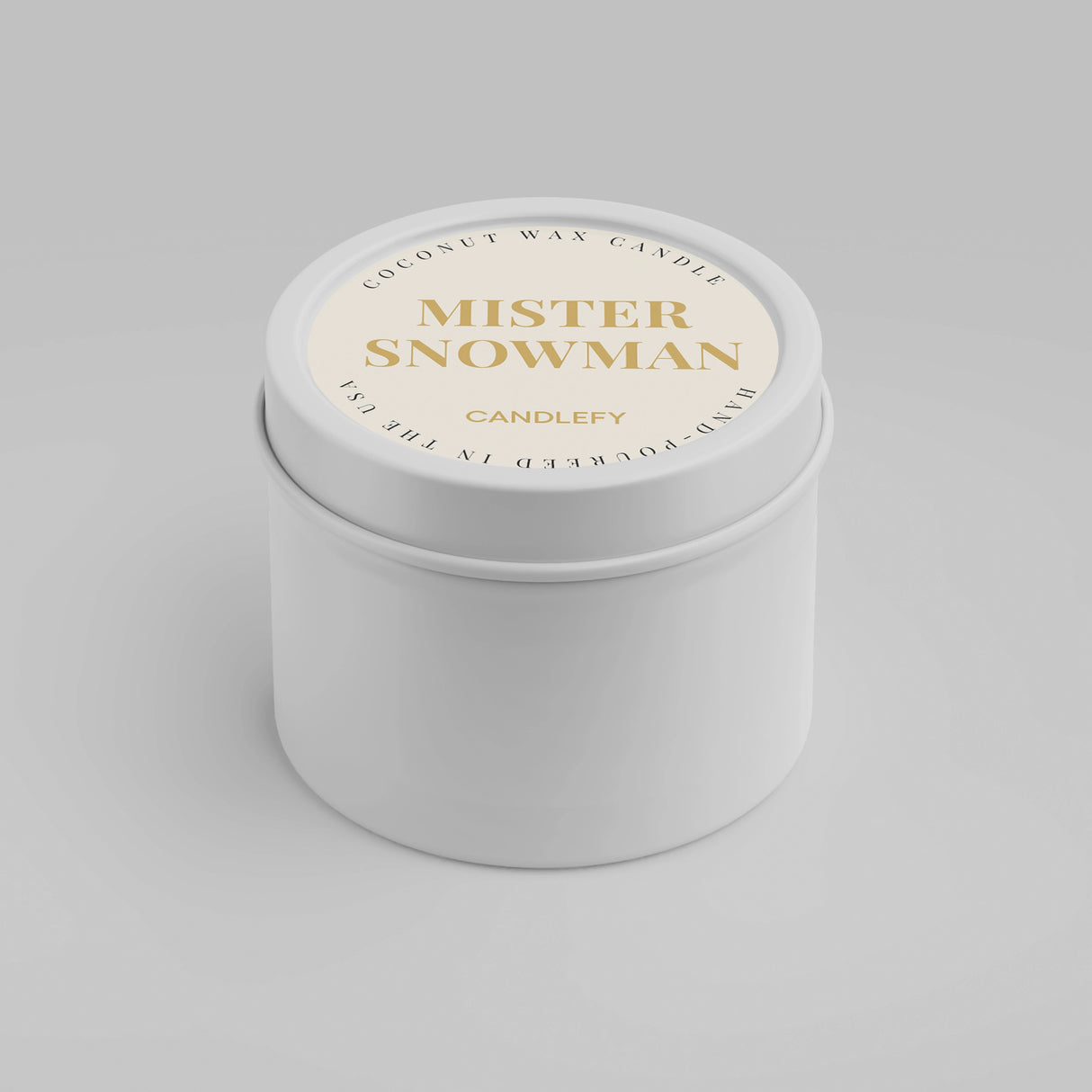 Mister Snowman Stocking Stuffer | Marshmallow, Cream, Vanilla |  4oz Travel Tin Candle