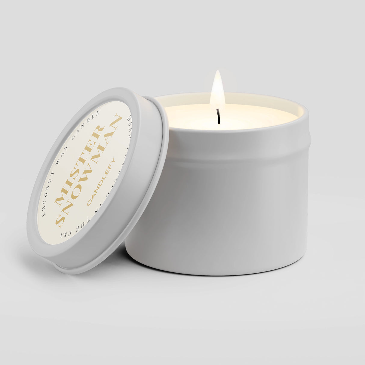 Mister Snowman Stocking Stuffer | Marshmallow, Cream, Vanilla |  4oz Travel Tin Candle