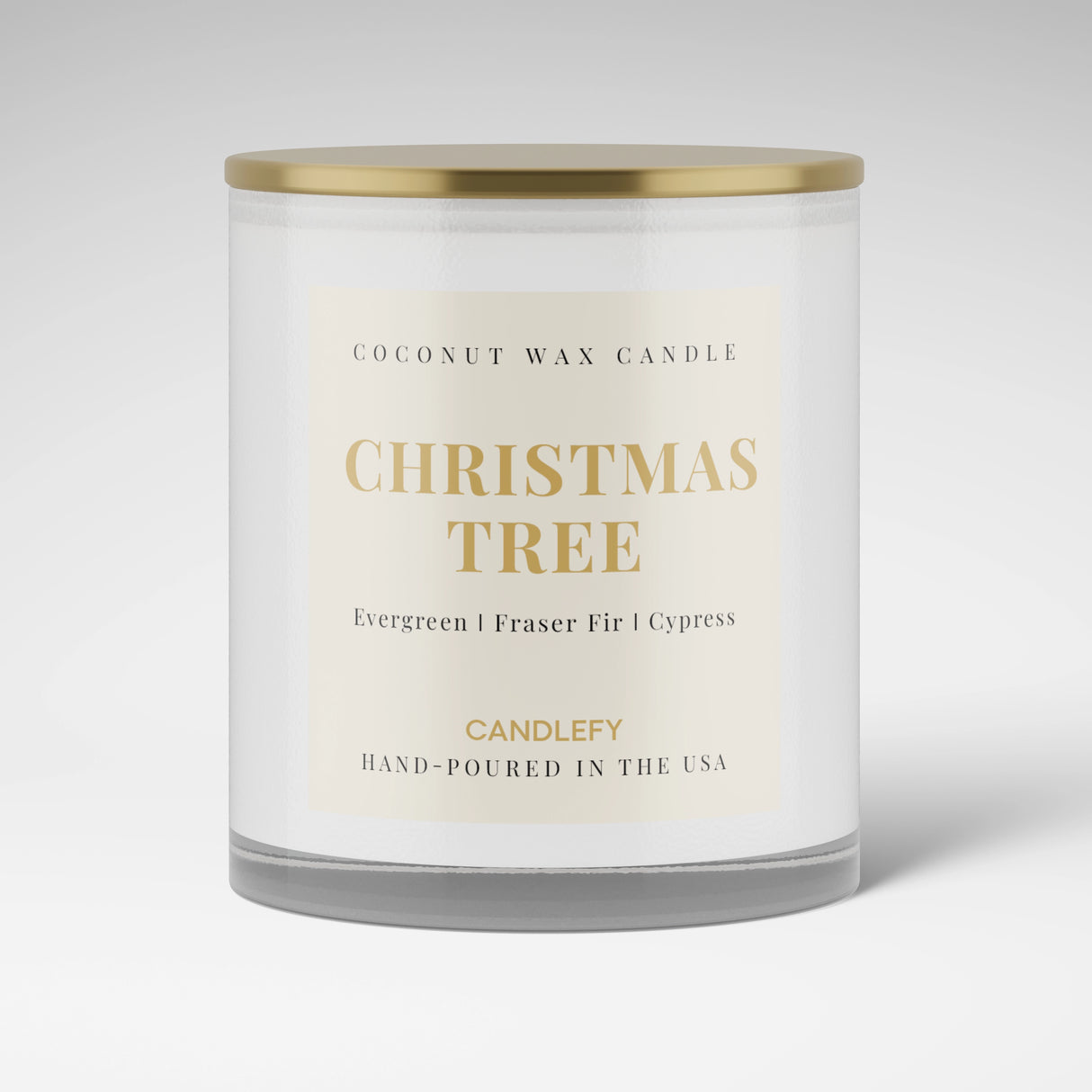 Christmas Tree Scented Candle | Evergreen, Fraser Fir, Cypress |  10oz Glass Candle