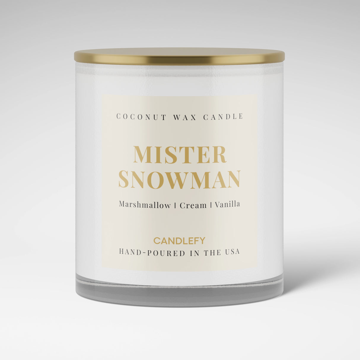 Mister Snowman Scented Christmas Candle | Marshmallow, Cream, Vanilla |  10oz Glass Candle