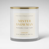 Mister Snowman Scented Christmas Candle | Marshmallow, Cream, Vanilla |  10oz Glass Candle