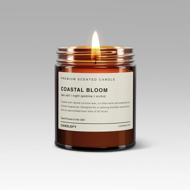 Coastal Bloom Scented Candle: Hand-Poured in the USA with Natural Coconut Wax