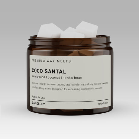 Coco Santal Soy Wax Melts | 12 Cube Set | Strong 15% Fragrance Load | Flameless Home Scent 2