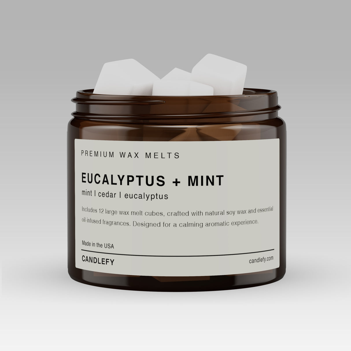 Eucalyptus + Mint Soy Wax Melts | 12 Cube Set | Strong 15% Fragrance Load | Flameless Home Scent