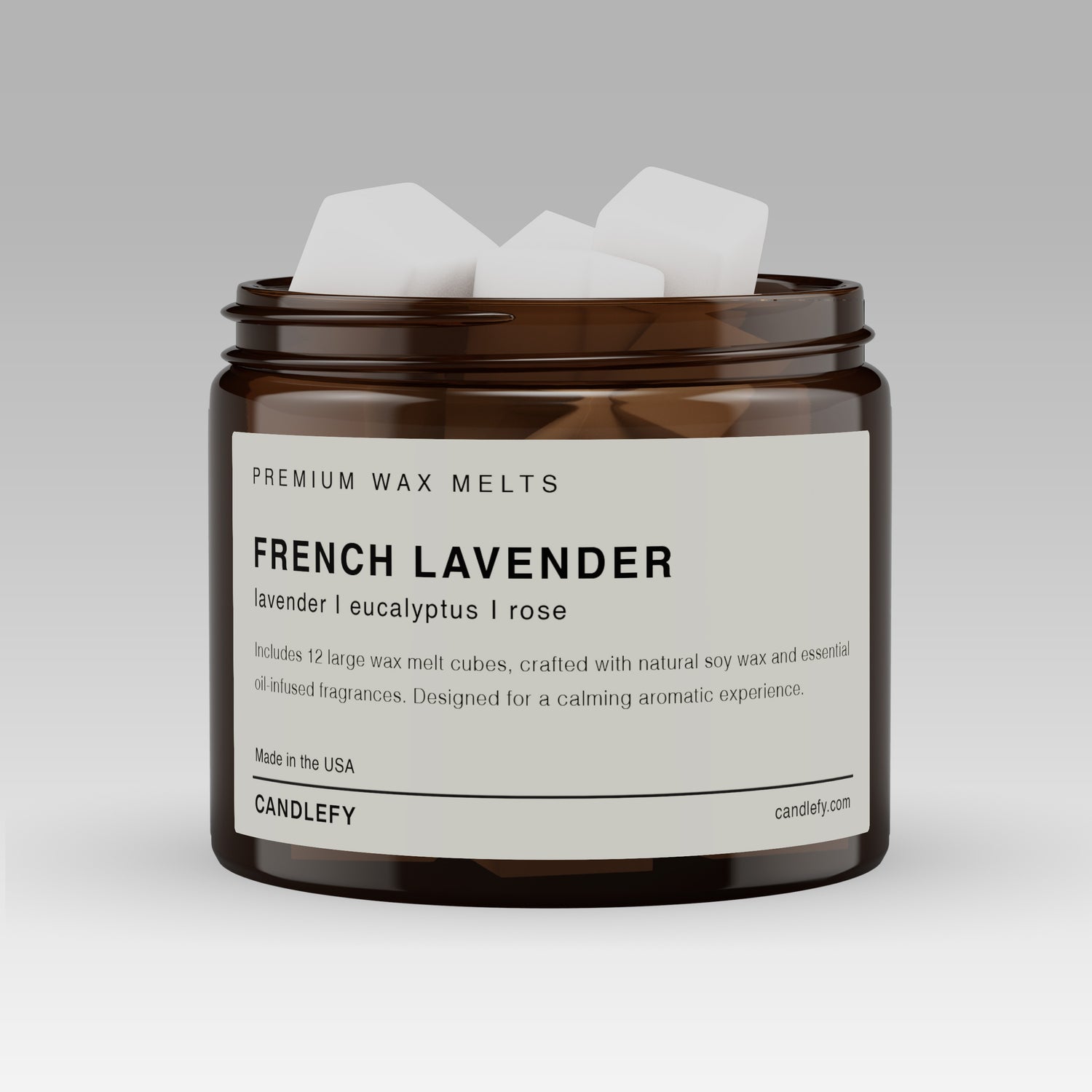 French Lavender Soy Wax Melts | 12 Cube Set | Strong 15% Fragrance Load | Flameless Home Scent