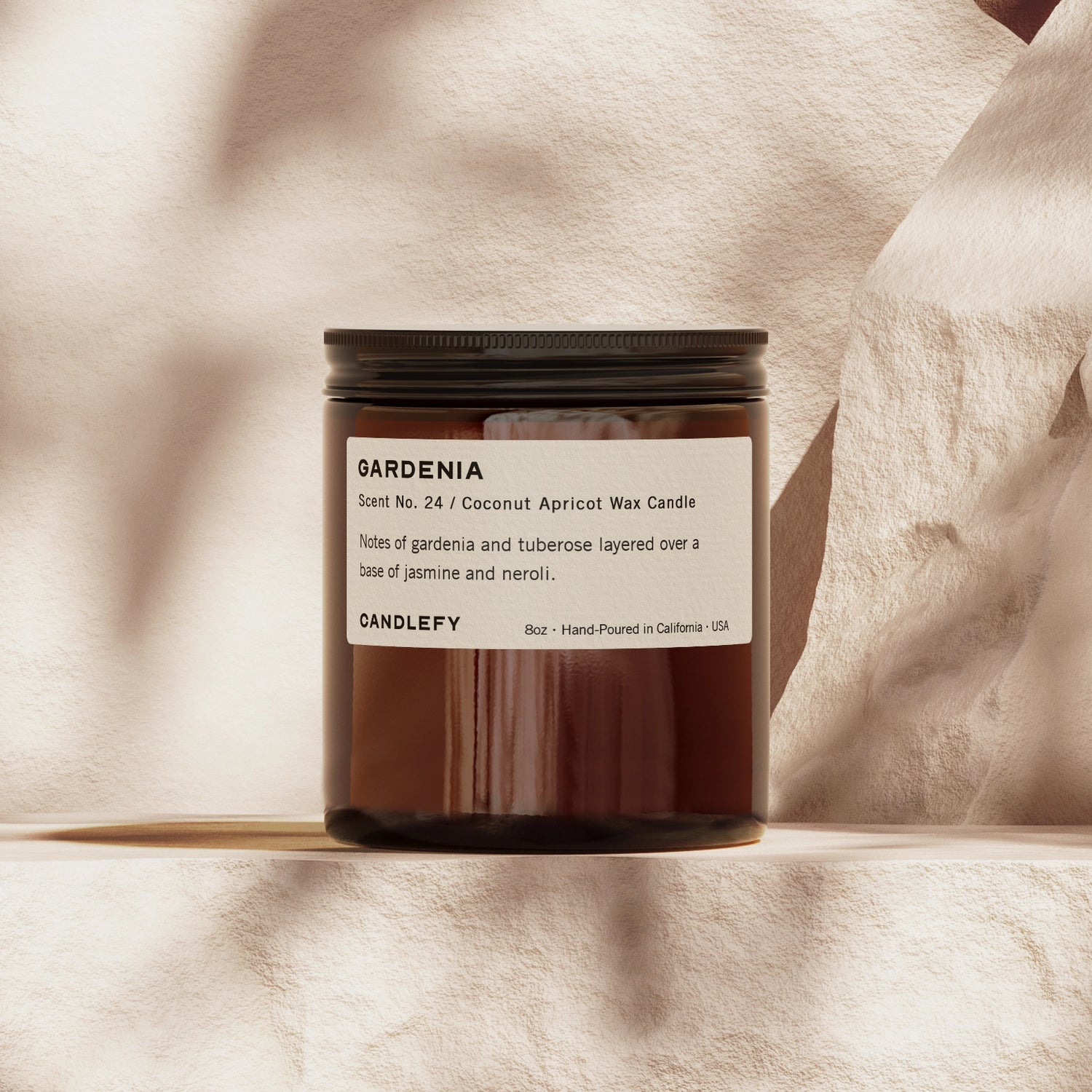 Gardenia Candle · Hand-Poured Coconut Wax · Made in USA