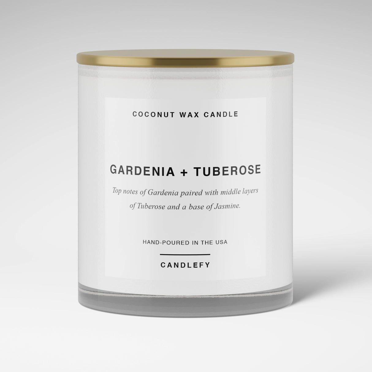 Gardenia + Tuberose Candle · White Tumbler · Coconut Wax · 10oz