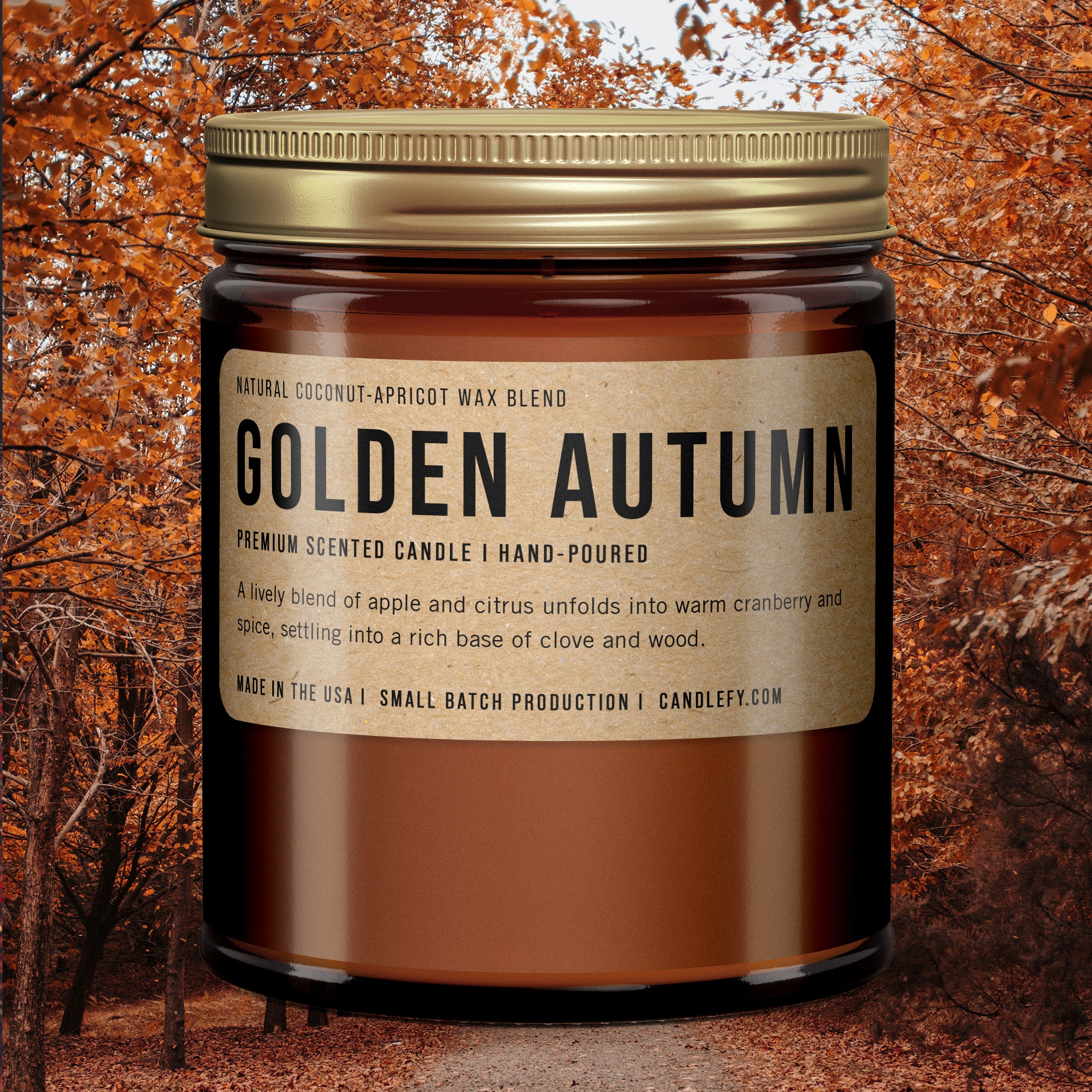 Golden Autumn Scented Candle | Candlefy