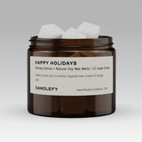 Happy Holidays Wax Melts · Hand-Poured Soy Wax · 12 Strongly Scented Cubes
