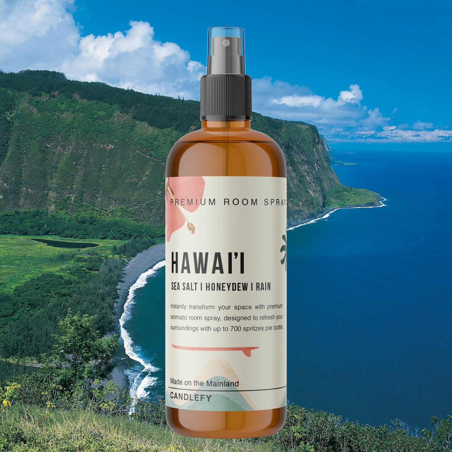 Hawaii Room Spray | 4oz Amber Bottle with 700+ Pumps | Long-Lasting Home Fragrance Mist