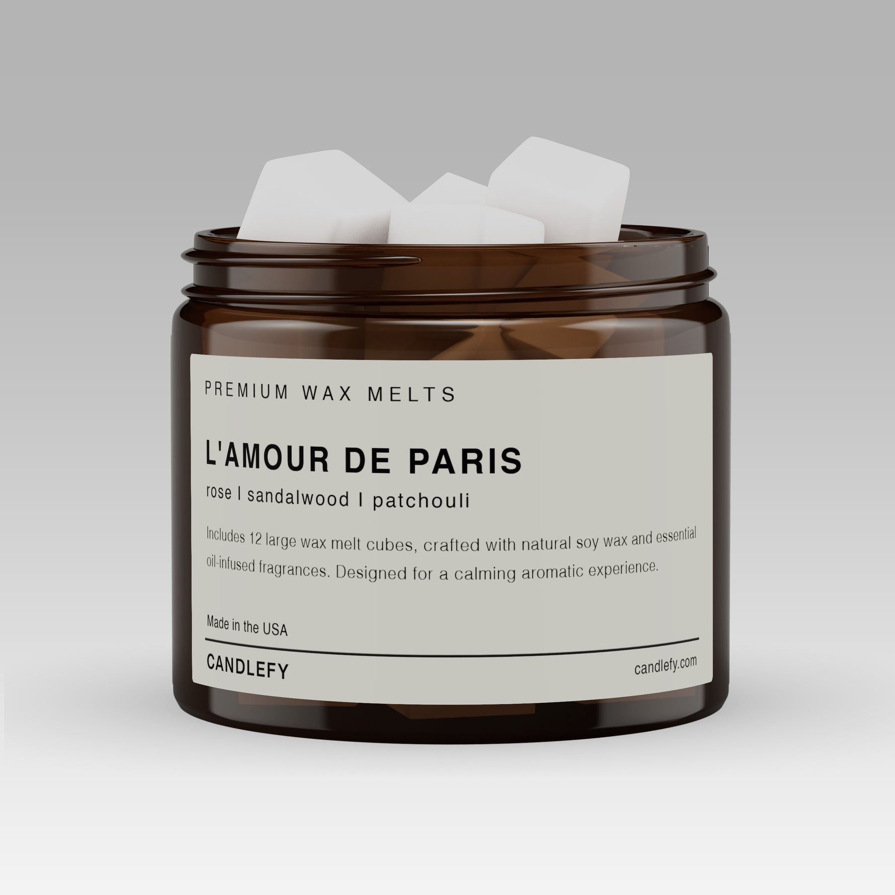 L’amour de Paris Soy Wax Melts | 12 Cube Set | Strong 15% Fragrance Load | Flameless Home Scent