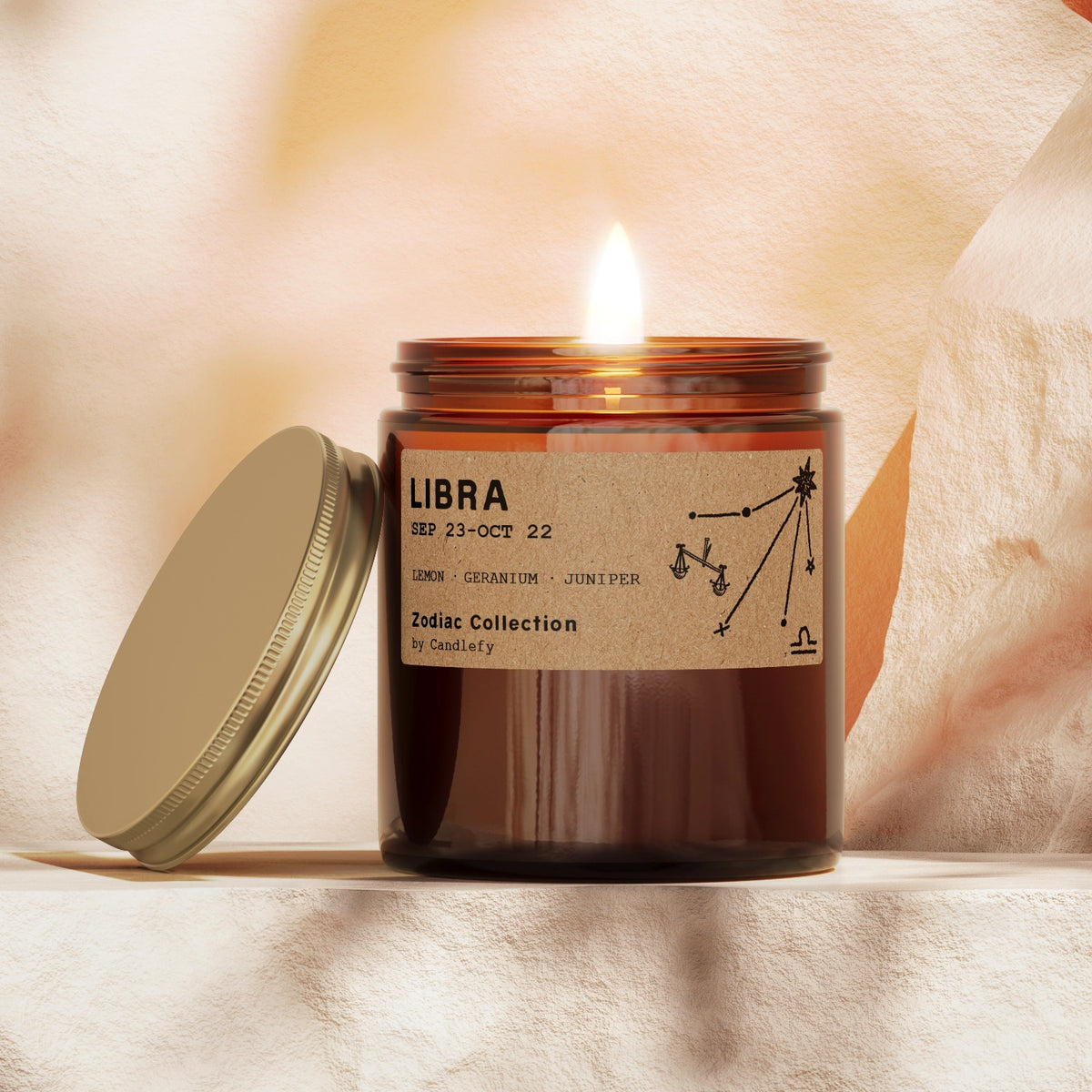 Maison La Bougie　Libra Zodiac アロマキャンドル Libra Birthday Candle – Lemon, Geranium & Juniper | Candlefy