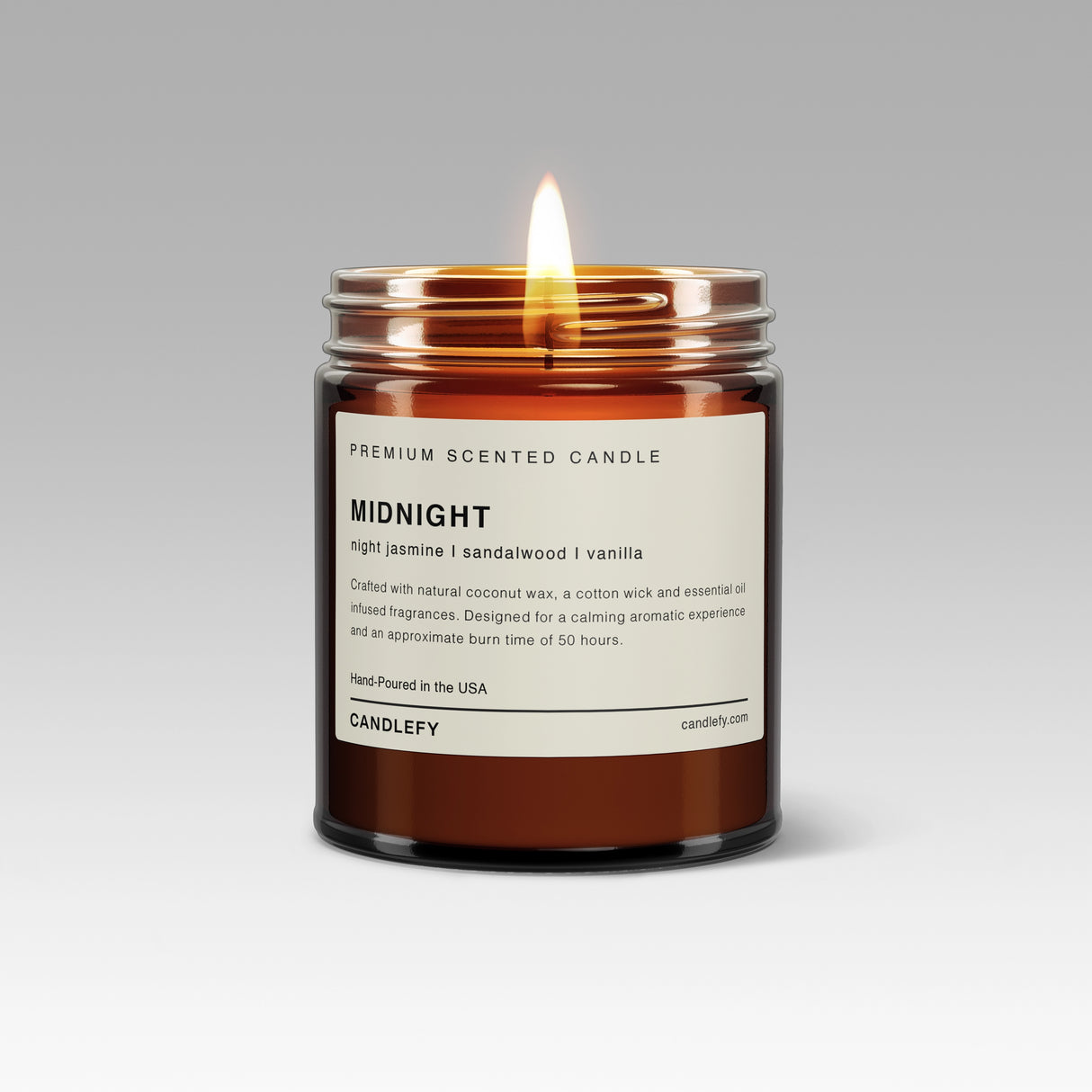 Midnight Scented Candle: Hand-Poured in the USA with Natural Coconut Wax