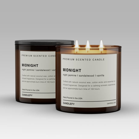 Midnight Scented Candle: Hand-Poured in the USA with Natural Coconut Wax