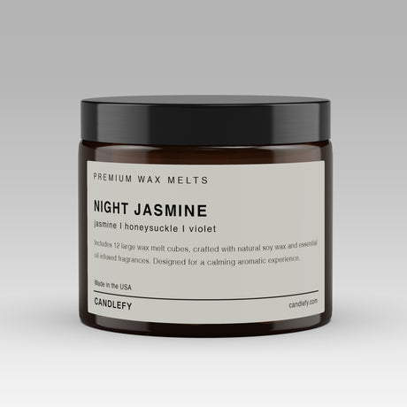 Night Jasmine Soy Wax Melts | 12 Cube Set | Strong 15% Fragrance Load | Flameless Home Scent