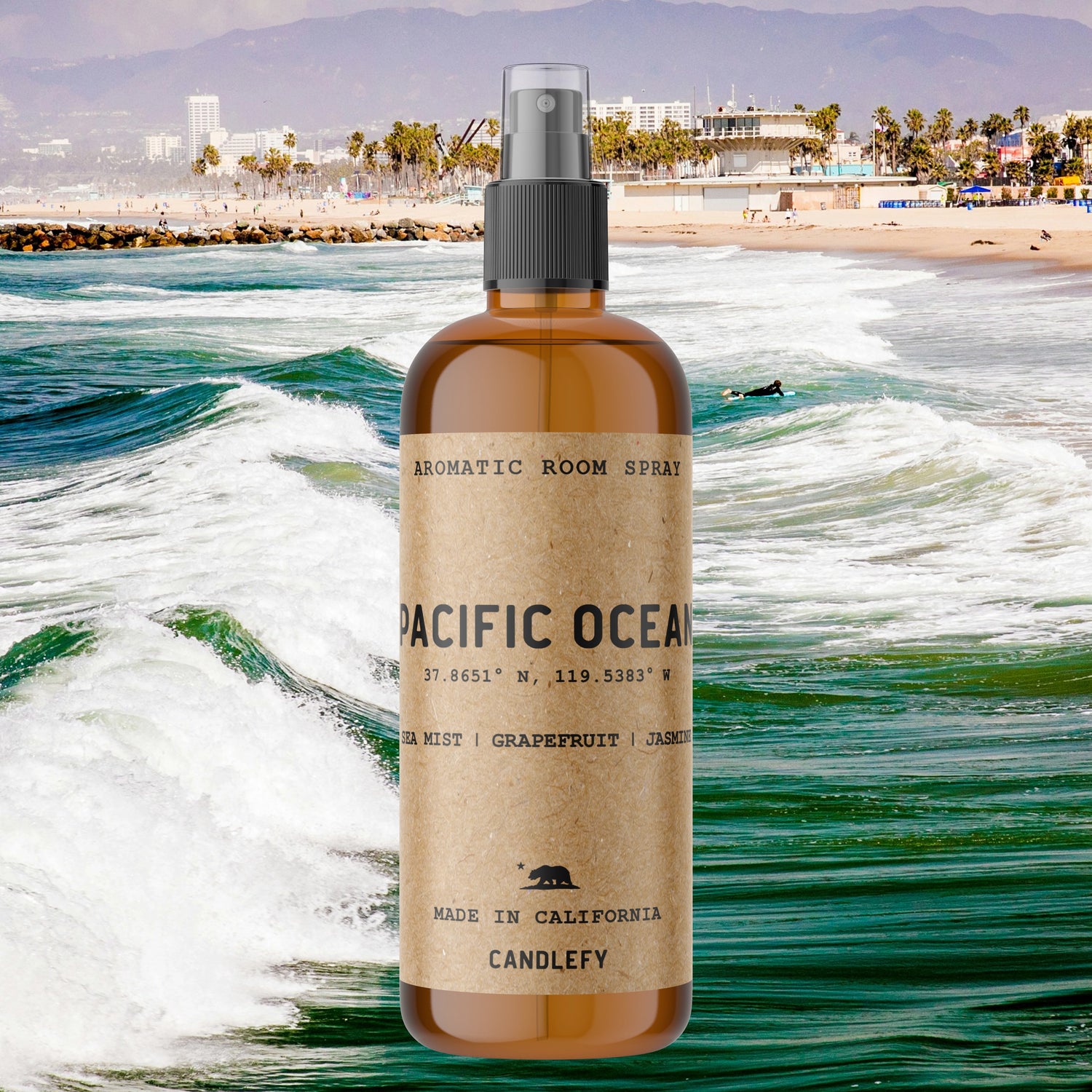 Pacific Ocean Room Spray | 4oz Amber Bottle with 700+ Pumps | Long-Lasting Home Fragrance Mist