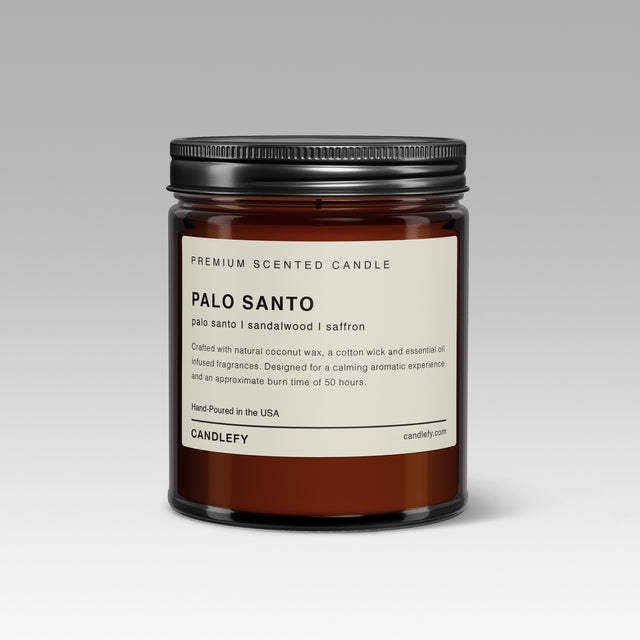 Palo Santo Scented Candle: Hand-Poured in the USA with Natural Coconut Wax