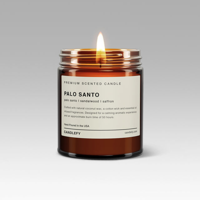 Palo Santo Scented Candle: Hand-Poured in the USA with Natural Coconut Wax