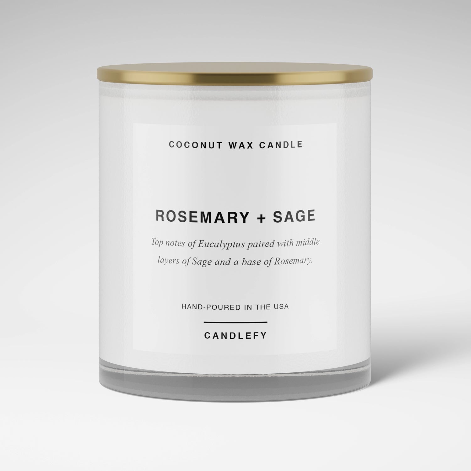 Rosemary + Sage Candle · White Tumbler · Coconut Wax · 10oz