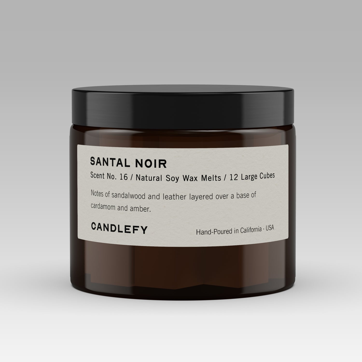 Santal Noir Wax Melts · Hand-Poured Soy Wax · 12 Strongly Scented Cubes