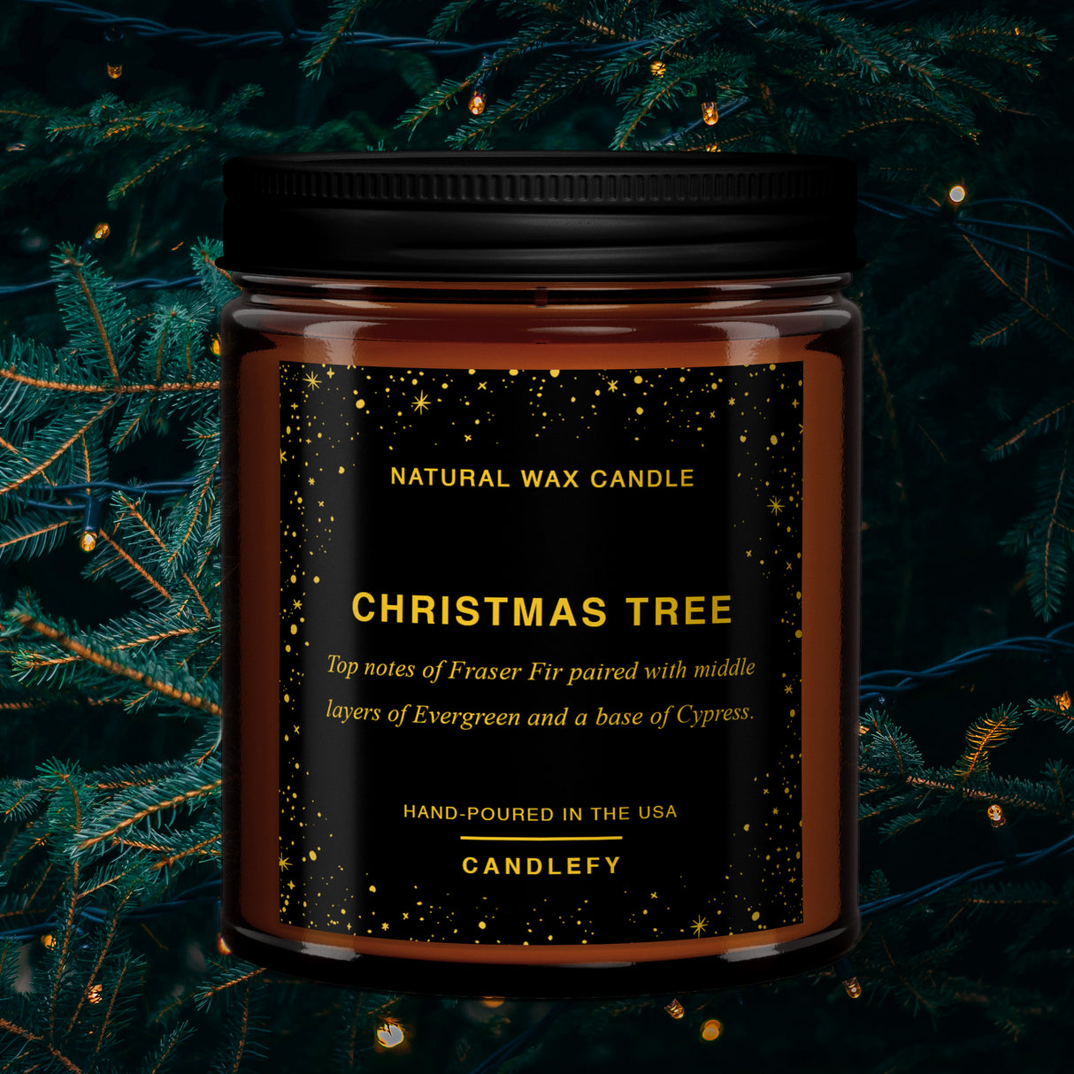 Scented Christmas Candle: Christmas Tree (Pine, Fraser Fir, Red Currant)