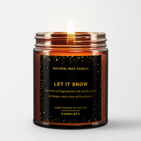 Scented Christmas Candle: Let It Snow (Juniper, Sage, Eucalyptus) 1