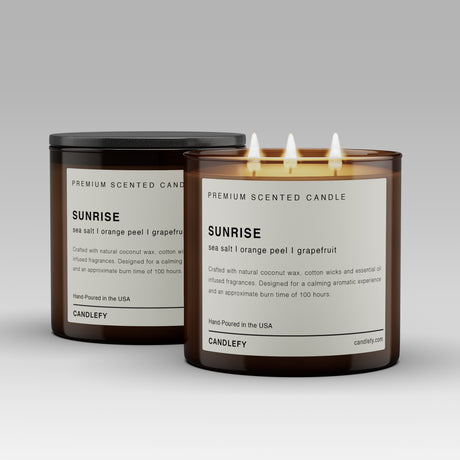Sunrise Scented Candle: Hand-Poured in the USA with Natural Coconut Wax