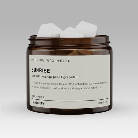 Sunrise Soy Wax Melts | 12 Cube Set | Strong 15% Fragrance Load | Flameless Home Scent 