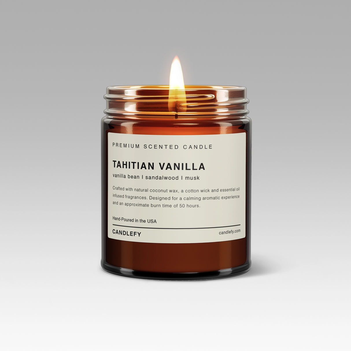 Tahitian Vanilla Scented Candle: Hand-Poured in the USA with Natural Coconut Wax
