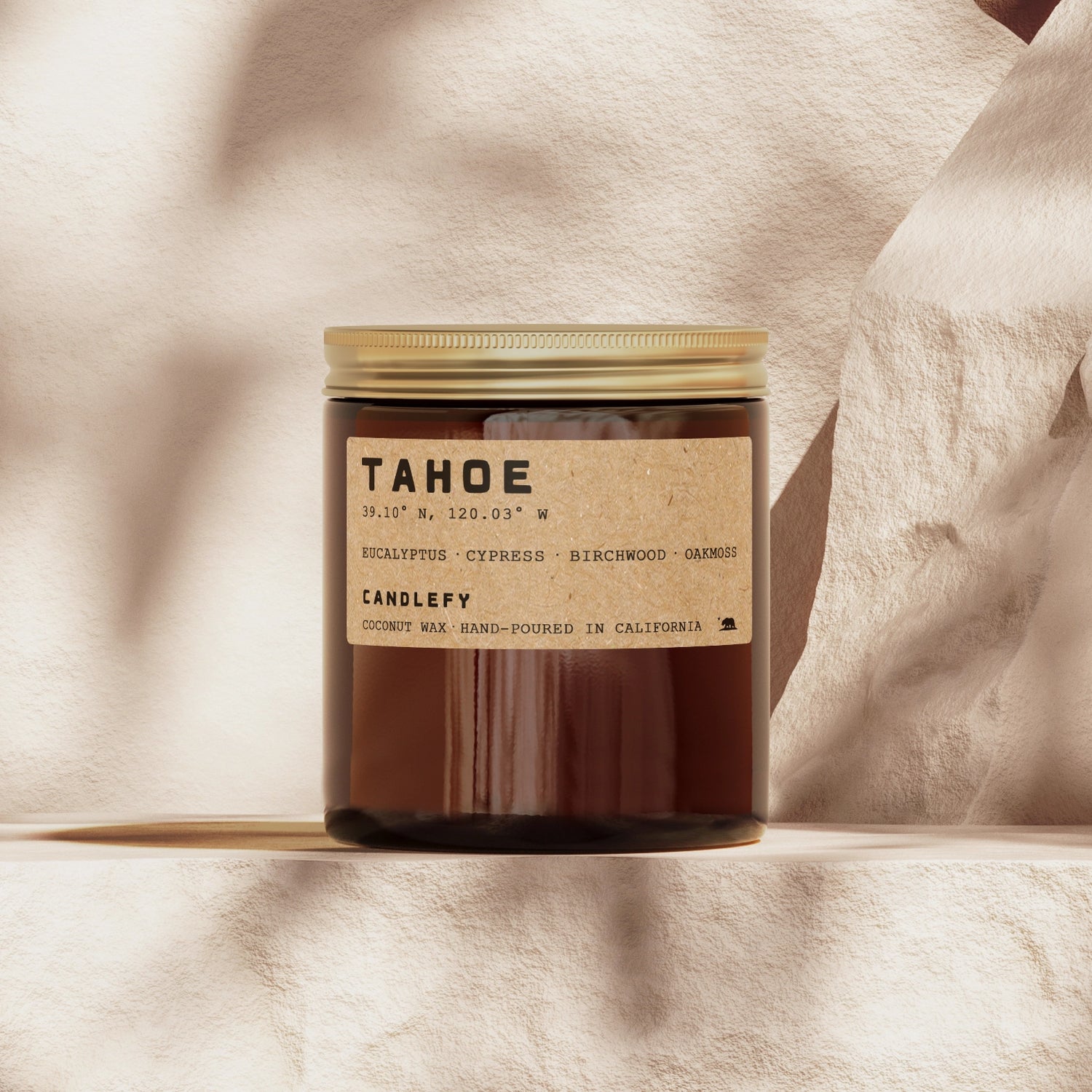 Lake Tahoe: California Scented Candle  (Amberwood, Mossy Wood, White Birch)