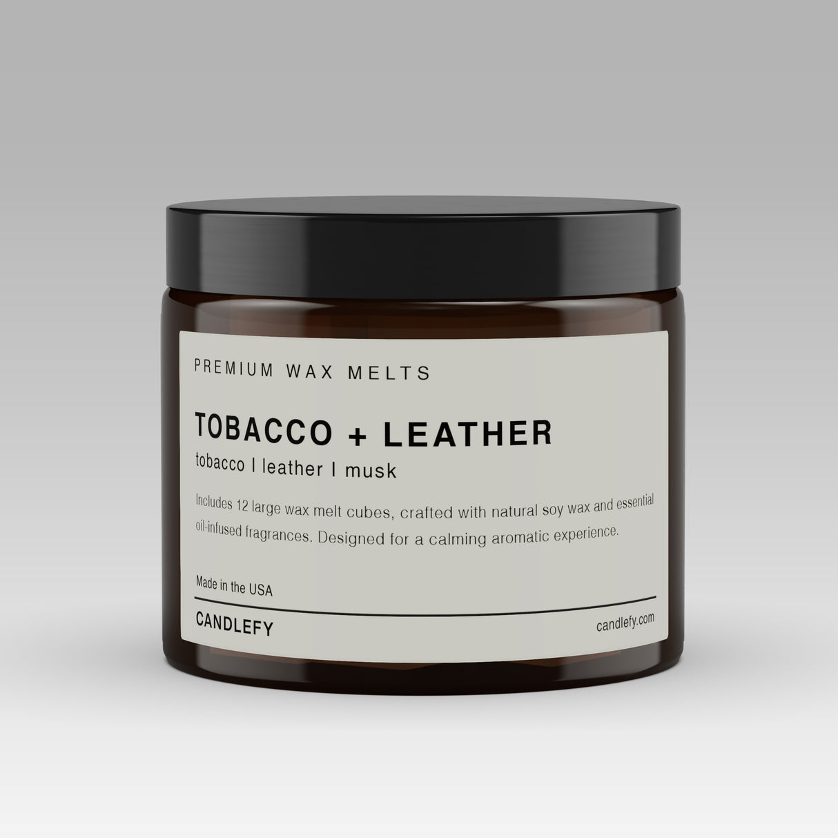 Tobacco + Leather Soy Wax Melts | 12 Cube Set | Strong 15% Fragrance Load | Flameless Home Scent