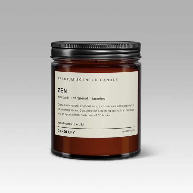 Zen Scented Candle: Hand-Poured in the USA with Natural Coconut Wax