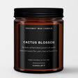 Cactus Blossom: Scented Candle in Amber Glass, Made with Natural Coconut Wax - Candlefy